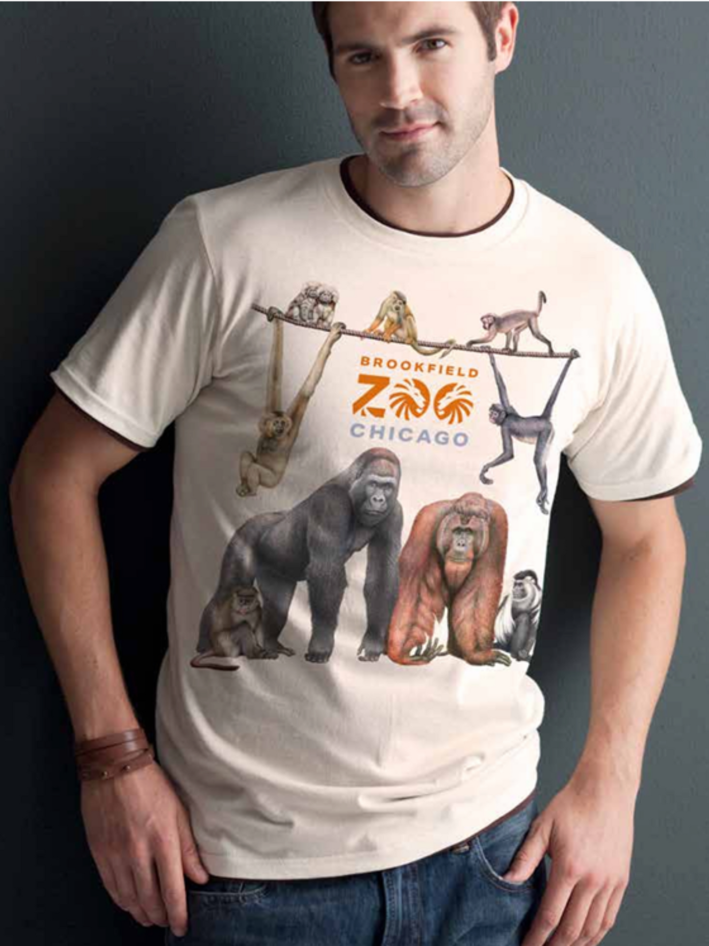 NATURAL ADULT PRIMATES BROOKFIELD T-SHIRT