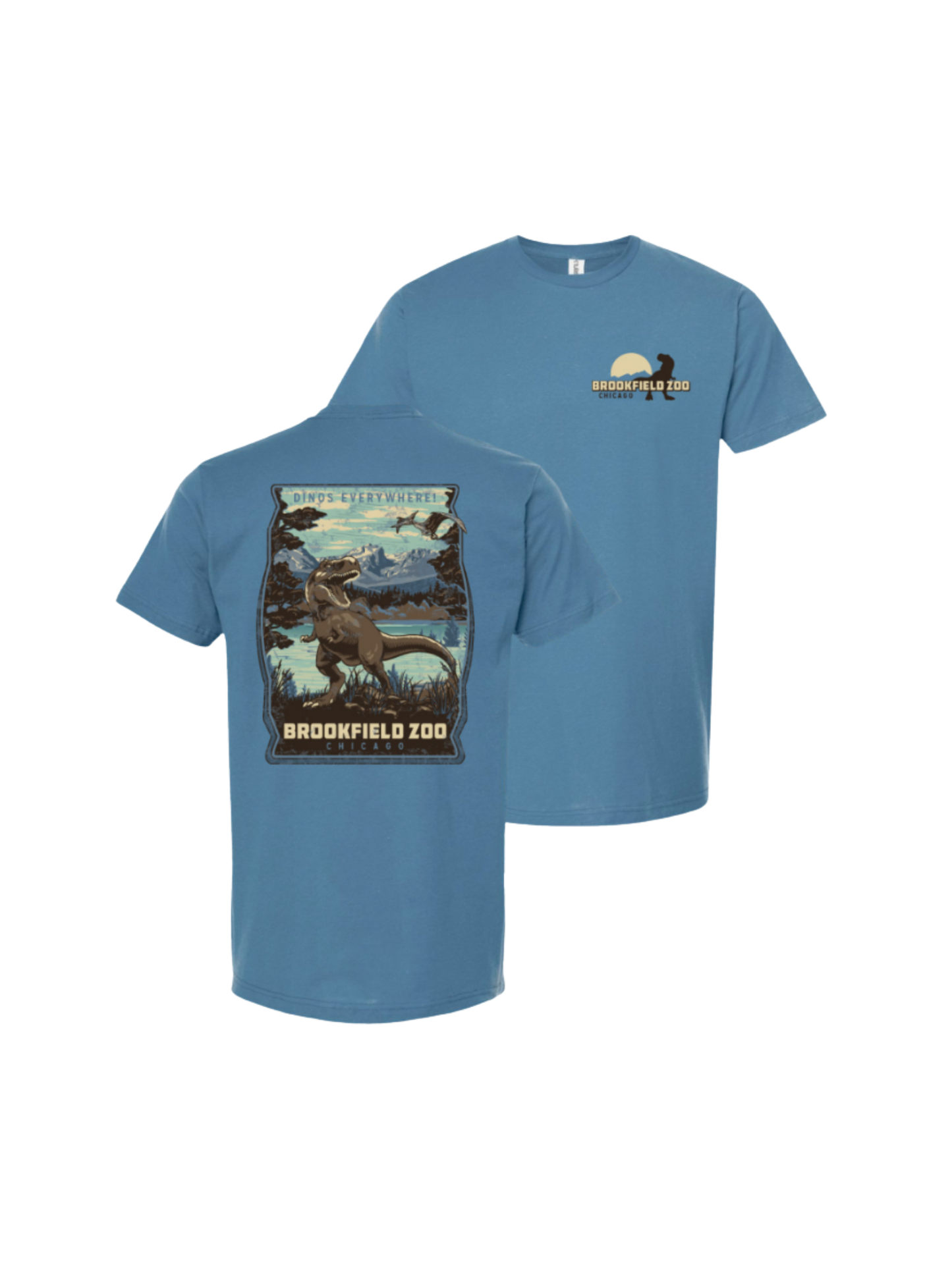 ADULT GOOD CATCH DINO BROOKFIELD T-SHIRT IN SLATE