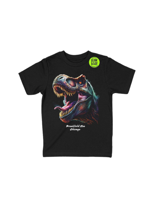 YOUTH GROOVY T-REX T-SHIRT GLOW IN THE DARK IN BLACK
