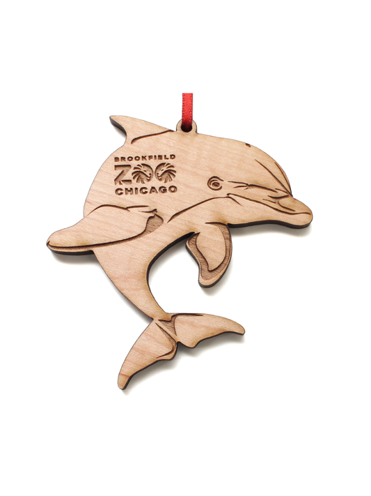 WOODEN BOTTLENOSE DOLPHIN ORNAMENT