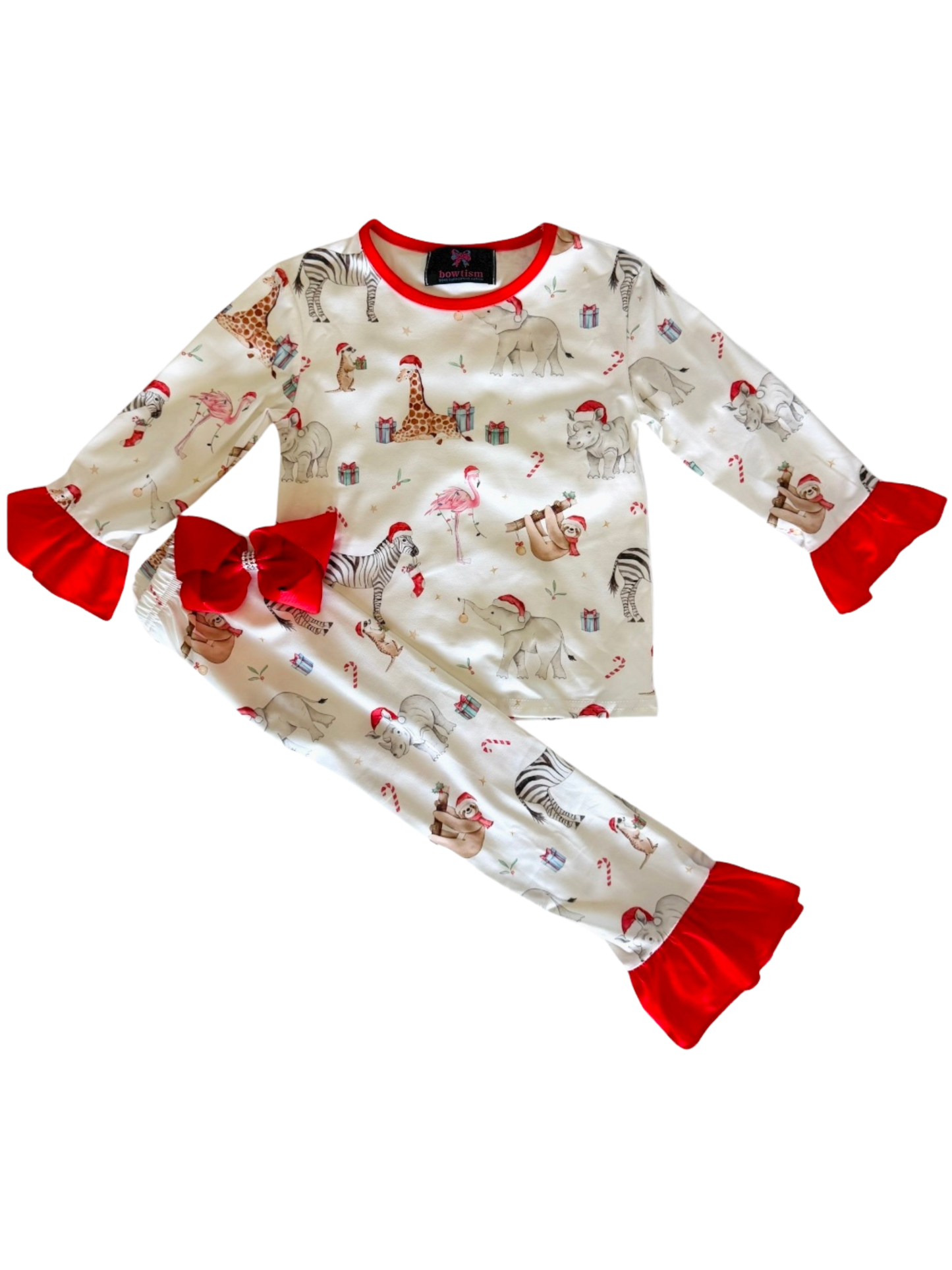 TODDLER HOLIDAY ANIMALS FLARE PJS