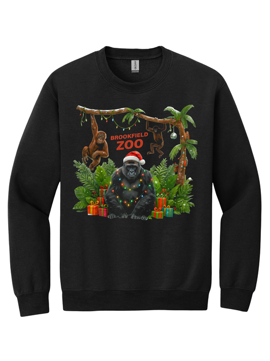 BROOKFIELD ZOO HOLIDAY PRIMATES ADULT CREWNECK