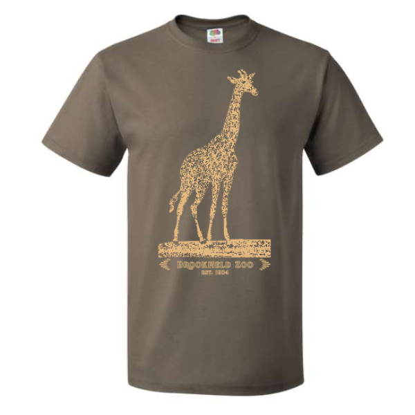 ADULT VINTAGE SAFARI GIRAFFE T-SHIRT