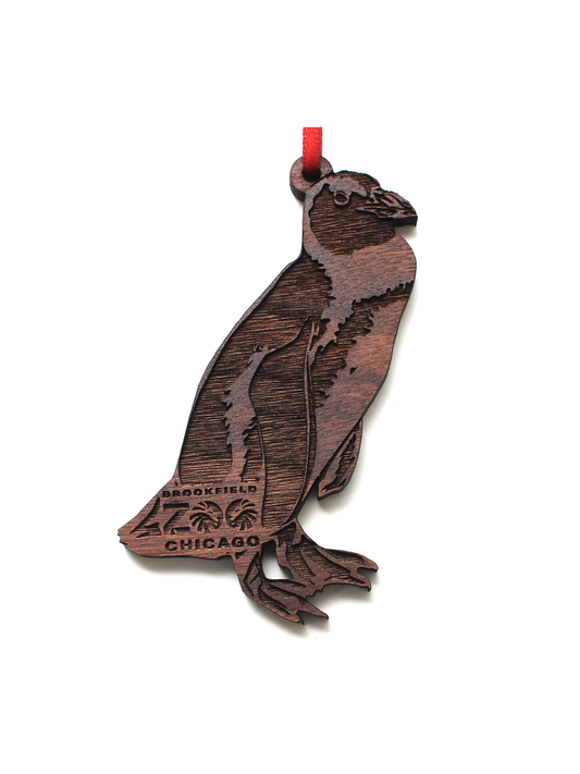 WOODEN PENGUIN HUMBOLDT ORNAMENT